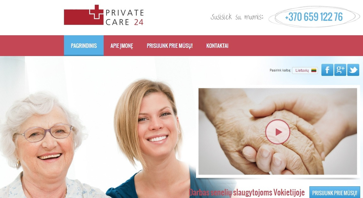 Tarptautinės kompanijos "Private Care 24" lietuviškai tinklalapio versijai pritaikiau iš lenkų kalbos išverstus tekstus.
