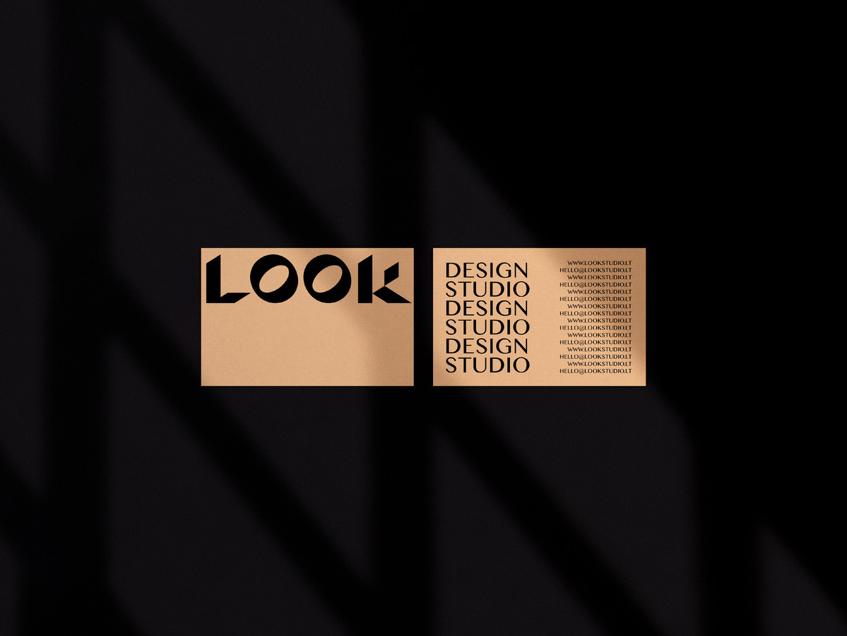 LOOK Studio logotipas ir vizitinė