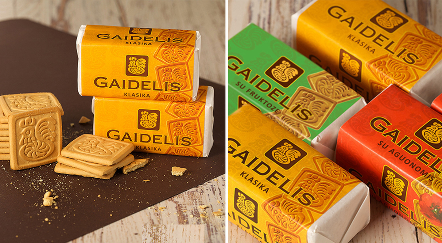 Atnaujintos sausainių GAIDELIS pakuotės |
GAIDELIS biscuits rebranging