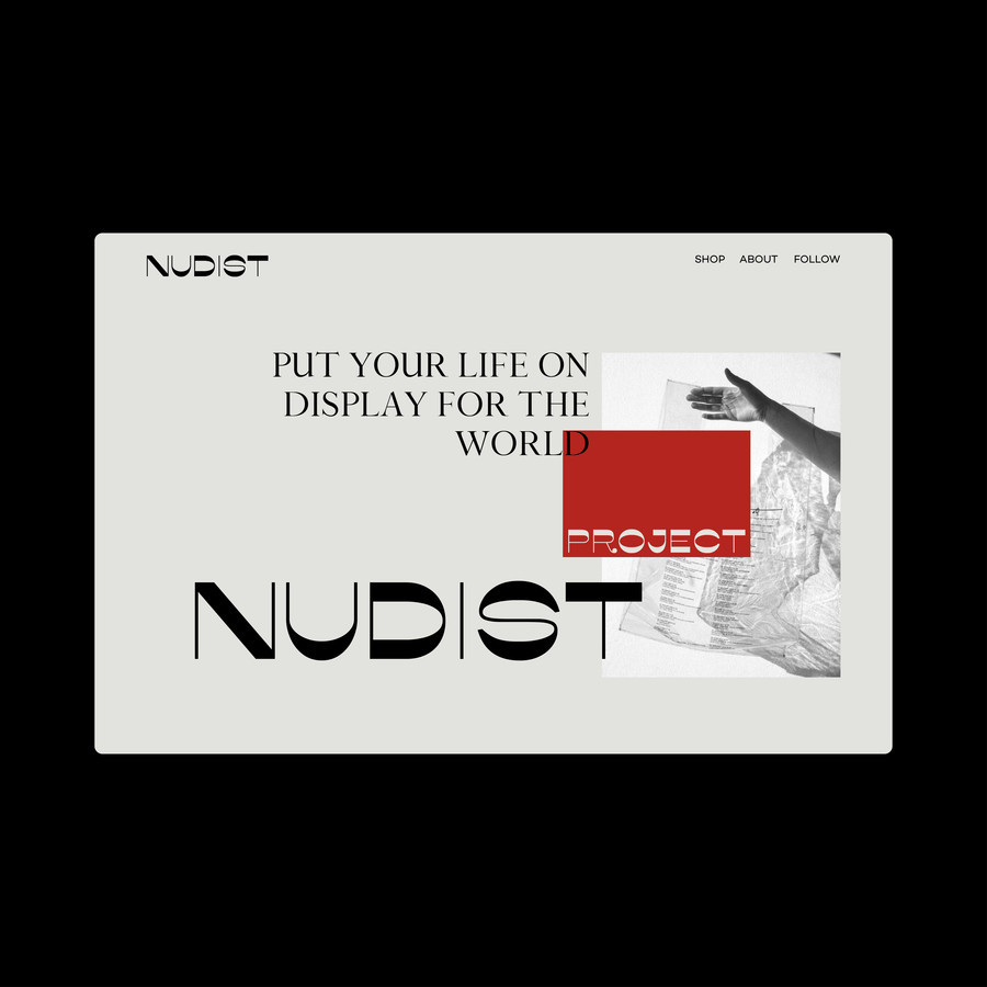 NUDIST - logotipas ir svetainės dizainas