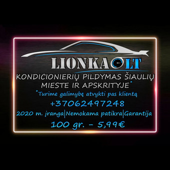 Kondicionierių pildymas ir tikrinimas (prieš pildant) su naujausia. įranga. +37062497248
Kaina:
*! Pildome visų tipų automobilius, mikroautobusus, sunkvežimius Šiauliai Lionka nuotrauka 1 Kondicionierių pildymas Šiauliai Lionka nuotrauka 1