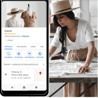 Verslo profilis suteikia galimybę pritraukti klientų ir juos įtraukti, kai jie ieško jūsų įmonės „Google“. Be to, suteikia matomumo „Google“ paieškoje ir Žemėlapiuose, leidžia atsakyti į apžvalgas. Vilnius Milda Auglytė nuotrauka 5 Jūsų verslo profilis „Google“ sistemoje Vilnius Milda Auglytė nuotrauka 5