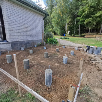Poliniai pamatai pirtelei, namukui, terasai, pavėsinei Vilnius Ignas Kontautas nuotrauka 6