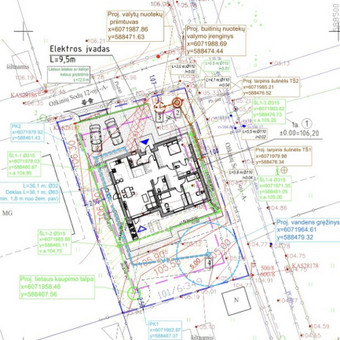 Matavimai atliekami prieš pradedant statybos darbus, pagal pateiktus projektinius brėžinius, vietovėje nužymima statinio statybos vieta, nurodoma projektinė altitudė Vilnius UAB "Geodezinių matavimų projektai" nuotrauka 9 Nužymėjimas Vilnius UAB "Geodezinių matavimų projektai" nuotrauka 9
