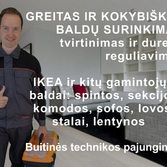 Baldų surinkimas, išardymas Vilnius Meistras Tomas nuotrauka 1