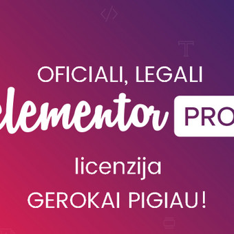 Elementor PRO oficiali licenzija GEROKAI PIGIAU! Kaunas Jonas nuotrauka 11 Elementor PRO įskiepis Kaunas Jonas nuotrauka 11