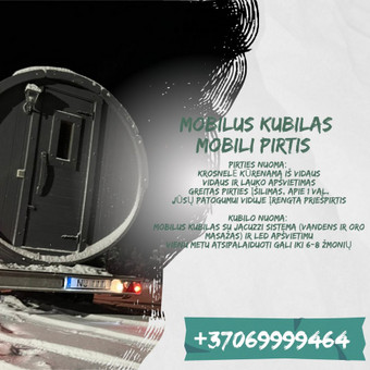 Mobilus kubilas su Jacuzzi sistema (vandens ir oro masažas) ir LED apšvietimu Alytus Mobili pirtis! Mobilus Kubilas! nuotrauka 3 Mobilus kubilas su Jacuzzi sistema Alytus Mobili pirtis! Mobilus Kubilas! nuotrauka 3