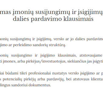 Konsultavimas įmonių susijungimų ir įsigijimų, verslo ar jo dalies pardavimo klausimais Vilnius Verslo ir investicijų konsultacijos, UAB nuotrauka 2 Įmonių pardavimas Vilnius Verslo ir investicijų konsultacijos, UAB nuotrauka 2