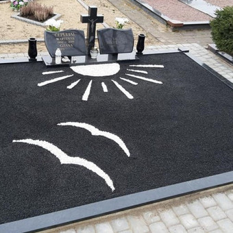 Dekoravimas su akmens skalda kapavietėse, akmens skalda Alytus Kapų tvarkymas Juozas Baranauskas nuotrauka 8