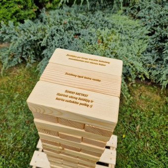 Jenga XXL ir Jenga su užduotimis Kaunas woodygames.lt nuotrauka 5