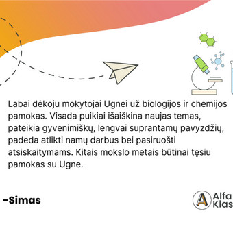 Pateikiame chemijos ir dalyką individualiai kiekvienam mokiniui – siedami su jo pomėgiais ir ateities tikslais. Sistemingai ruošiame egzaminui pagal VBE programą. Vilnius Alfa Klasė nuotrauka 2 Ruošimas chemijos egzaminams Vilnius Alfa Klasė nuotrauka 2