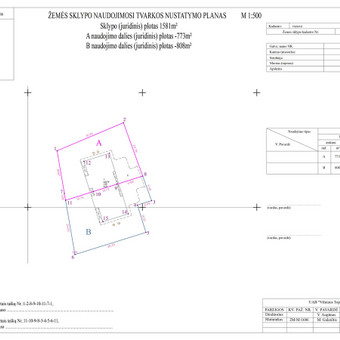 Planas skirtas žemės sklypo bendrasavininkams nusistatyti naudojimosi žemės sklypo dalimi vietą.
Dokumentas rengiamas notaro patvirtinimui. Vilnius Vilniaus topografija nuotrauka 15 Žemės sklypo naudojimosi tvarkos nustatymas Vilnius Vilniaus topografija nuotrauka 15