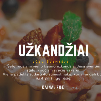 70 EUR už 40 vnt vieno kąsnio sumuštinukų. Viename padėkle gali būti iki 4 skirtingų rūšių. Platus pasirinkimas veganam, vegetaram ir visavalgiam. Vilnius Akcentai nuotrauka 4 Vieno kasnio sumuštinukai Vilnius Akcentai nuotrauka 4