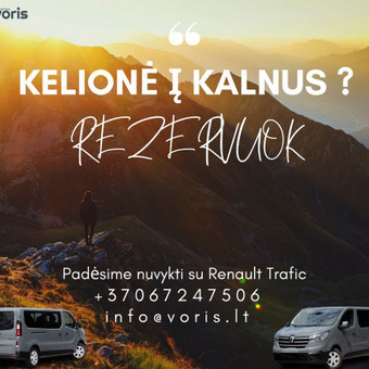 Nusimato aktyvus savaitgalis?
Automobilis neturi tiek vietos, kad sutalpintų visą šeimą ar draugus?
Mūsų mikroautobusai talpūs, iki 9 sėdimų vietų ! Alytus Mikroautobusų nuoma nuotrauka 7 Kelionė į kalnus Alytus Mikroautobusų nuoma nuotrauka 7