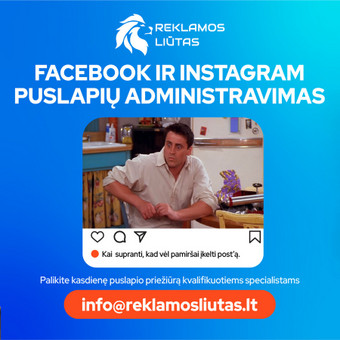 Tinkamai prižiūrimi Facebook ir Instagram verslo puslapiai vartotojui parodo, kad verslas yra aktyvus bei suteikia papildomo pasitikėjimo. Padedame klientams kurdami profesionalų ir įtraukiantį turinį Vilnius Reklamos Liūtas nuotrauka 5 Facebook puslapio administravimas Vilnius Reklamos Liūtas nuotrauka 5