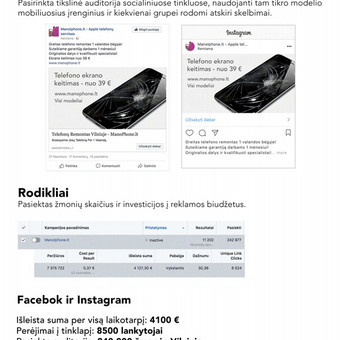 Įmonėms siūlome kokybišką reklamą Facebook socialiniame tinkle:
-Rodykite skelbimus išskirtinai tikslingai auditorijai. Rytų Europoje vieno paspaudimo kainos vidurkis yra tik 0,08 €. Vilnius STARTMedia Lietuva nuotrauka 8 Facebook reklama ir marketingas Vilnius STARTMedia Lietuva nuotrauka 8