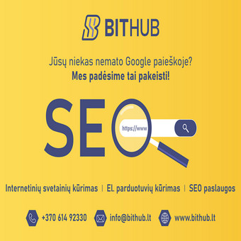 Internetinių svetainių kūrimas, SEO optimizacija, bei greičio optimizacija. Tobula jūsų verslo kortelė. Vilnius UAB BITHUB nuotrauka 4 Svetainių kūrimas Vilnius UAB BITHUB nuotrauka 4