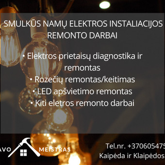 Smulkūs elektros darbai Klaipėda Sergejus nuotrauka 2