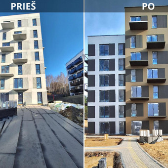 Daugiabučių ir individualių namų dažymo darbai Vilnius MB Meistrų Olimpas nuotrauka 2 Dažymo darbai aukštyje Vilnius MB Meistrų Olimpas nuotrauka 2