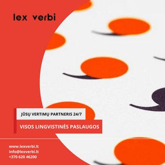 Verčiame tekstus anglų - lietuvių ir lietuvių - anglų k., specializuojamės teisinių, medicininių, psichologijos, pedagogikos, biomedicinos tekstų vertime. Mūsų vertėjai turi ~20 m. vertimo patirtį. Vilnius Vertimų biuras „Lex verbi“ nuotrauka 1 Vertimas raštu anglų kalba Vilnius Vertimų biuras „Lex verbi“ nuotrauka 1