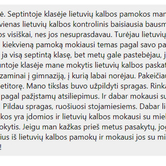 Ruošimas lietuvių kalbos egzaminams Vilnius Arina Lenkaitytė nuotrauka 2