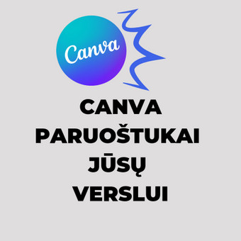 Sukursiu jums:
1. Logotipas,
2. Hightlights 5 vnt.
3. Splavos,
4. Šriftai,
5. Tos pačios stilistikos postai 5vnt. 1 su video,
6. Facebook Cover,
7. Stories 5 vnt.
+ Canva mokymai Kaunas Gintarė Prediger nuotrauka 7 Canva paruoštukai Kaunas Gintarė Prediger nuotrauka 7
