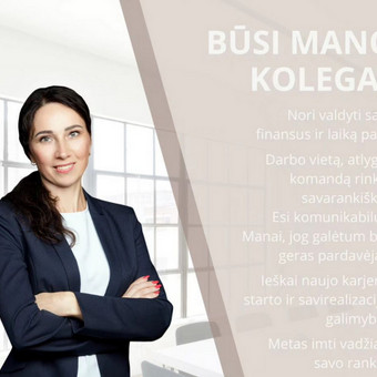 Esi komunikabilus, norėtum būti geras pardavėjas?
Skambink, rašyk, susitiksime ir pasikalbėsime Kaunas Rūta Dobilienė nuotrauka 29 NORI DIRBTI NEKILNOJAMOJO TURTO BROKERIU? Kaunas Rūta Dobilienė nuotrauka 29