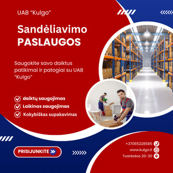 Sandėliavimo paslaugos apima prekių laikymo, saugojimo ir tvarkymo procesus, siekiant užtikrinti jų saugumą ir prieinamumą. Neturite kur laikyti savo daiktų? Mes Jums padėsime. Vilnius UAB Kulgo nuotrauka 10 Sandėlio nuomą. Vilnius UAB Kulgo nuotrauka 10