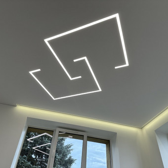 Led linijos. Pagrindinis apšvietimas. Vilnius Įtempiamos lubos Lubų Asai nuotrauka 2