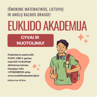 Nuotolinės pamokos Jums patogiu metu - nuo 15 val. Vilnius Euklido akademija nuotrauka 3 Papildomas matematikos mokymas internetu Vilnius Euklido akademija nuotrauka 3
