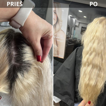 Ataugusios dalies plaukų dažymas + tonavimas Vilnius Beauty Splash nuotrauka 2