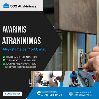 Avarinis automobilio atrakinimas Vilnius Spynų meistras Romanas nuotrauka 1