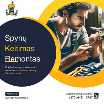 Spynų keitimas Vilnius Spynų meistras Romanas nuotrauka 2