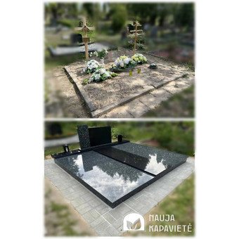 Dengiame kapavietes įvairaus dydžio ir spalvų granito plokštėmis. Vilnius NaujaKapavietė.lt nuotrauka 12 Kapo uždengimas akmens gaminiais Vilnius NaujaKapavietė.lt nuotrauka 12