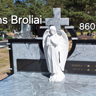 Paminklai Uždangos Antkapiai Stalviršiai Palangės Laiptai Kriauklės Gėlynai ir kt.. Klaipėdos rajonas MB Akmens Broliai nuotrauka 6