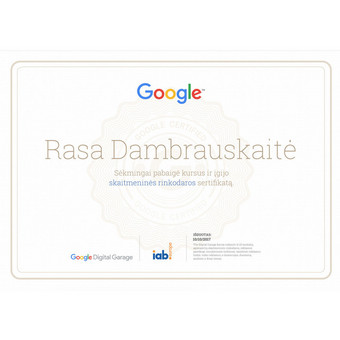 Google Ads reklama Vilnius Rasa Dambrauskaitė-Avižinė nuotrauka 1