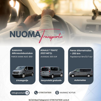 Mikroautobusų nuoma Jūsų patogioms kelionėms !
Autobusiukui vairuoti pakanka B kategorijos vairuotojo pažymėjimo ! Alytus Mikroautobusų nuoma nuotrauka 2 Keleiviniai mikroautobusai Alytus Mikroautobusų nuoma nuotrauka 2
