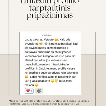 LinkedIn yra vienas geriausių būdų pretenduoti į pozicijas geriausiose kompanijose. Aprašau profesionaliai profilį ir padedu suvokti, kaip šis socialinis tinklas veikia. Vilnius Vytautė Jurgaitytė nuotrauka 5 LinkedIn profilio sukūrimas Vilnius Vytautė Jurgaitytė nuotrauka 5