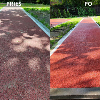 Guminės granulių liejamos dangos valymas- plovimas Vilnius MB "City fix" nuotrauka 1
