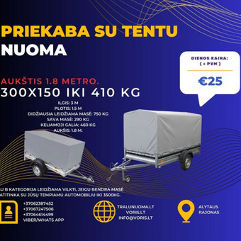 PRIEKABA su tentu Alytus Platformu, traliuku ir priekabu nuoma nuotrauka 22