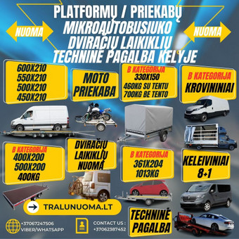 Reikalinga BE / CE kategorija !
PLATFORMOS MATMENYS IR SVORIS
Ilgis: 550cm
Plotis: 210 cm
Didžiausia leidžiama masė: 3500 kg
Sava masė: 830 kg
Leistinoji apkrova: 2670 Alytus Platformu, traliuku ir priekabu nuoma nuotrauka 24 PLATFORMA PENKIŲ SU PUSE METRŲ ! Alytus Platformu, traliuku ir priekabu nuoma nuotrauka 24