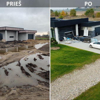 Kelių ir aikštelių paruošimas, trinkelių klojimas, lauko inžineriniai tinklai, gerbuvio darbai, aplinkos tvarkymas. Ukmergės rajonas UAB Technauda nuotrauka 3