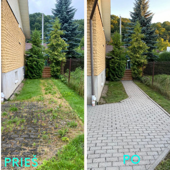 Trinkeles plauname galinga profesionalia aukšto slėgio plovimo įranga, todėl tarpai išplaunami giliai su šaknimis ne tik nukertant žoles paviršiuje.
Išplovus užšluojame tarpus atsijomis. Kaunas Slėgio Švara nuotrauka 2 Trinkelių valymas Kaunas Slėgio Švara nuotrauka 2