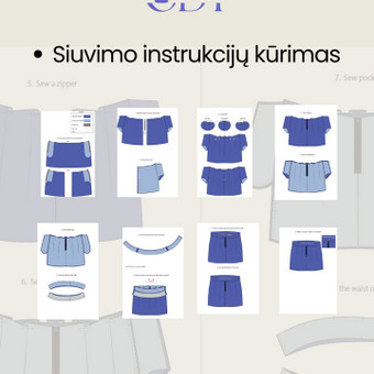 Siuvimo instrukcijų sudarymas, braižymas. Panevėžys Odeta Rickevičė nuotrauka 10