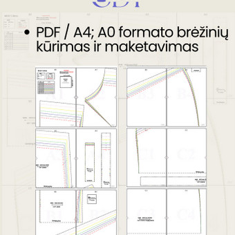Drabužių lekalų maketavimas A4, A0 formatu (PDF) ar kita. Panevėžys Odeta Rickevičė nuotrauka 11