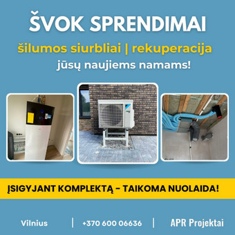 Rekuperacinės sitemos išvedžiojimo darbai. Tikslias sąmatas galime pateikt gavus namo projektą ir žinant lubų aukštį. Vilnius MB APR projektai nuotrauka 5 Ventiliacijos sistemų montavimas Vilnius MB APR projektai nuotrauka 5