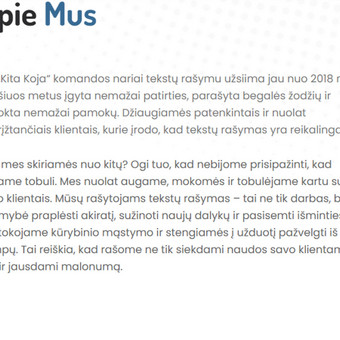 Tekstų interneto svetainėms kūrimas Kaunas Kita Koja MB nuotrauka 3