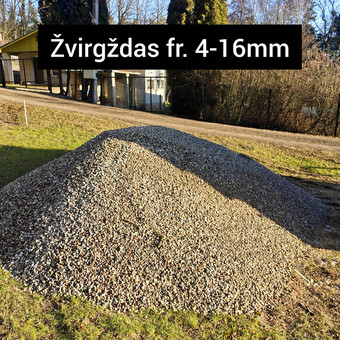 Yra įvairių frakcijų, tad klauskite ir atsakysime. Pagrindines frakcijos:
Žvirgždo frakcijos:
4-16
16-32
32-55
Plautas arba sijotas. Kaunas MB Galus nuotrauka 7 Akmenys Kaunas MB Galus nuotrauka 7