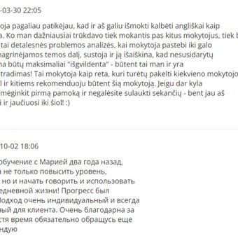 Privačios anglų kalbos pamokos Vilnius Maria Sturone nuotrauka 1