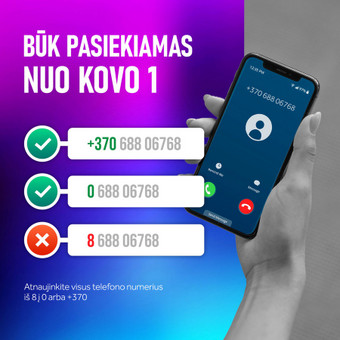 Atliksiu telefono numerių atnaujinimus jūsų svetainėje. Nuo kovo 1 d. telefono numeriai, prasidedantys skaičiumi „8“, nebeveiks. Jie turi būti keičiami į numerius, prasidedančius „0“, „+370“. Vilnius Sergej Spiridonov nuotrauka 9 Telefono numerių keitimas iš 8 į 0 arba +370 Vilnius Sergej Spiridonov nuotrauka 9